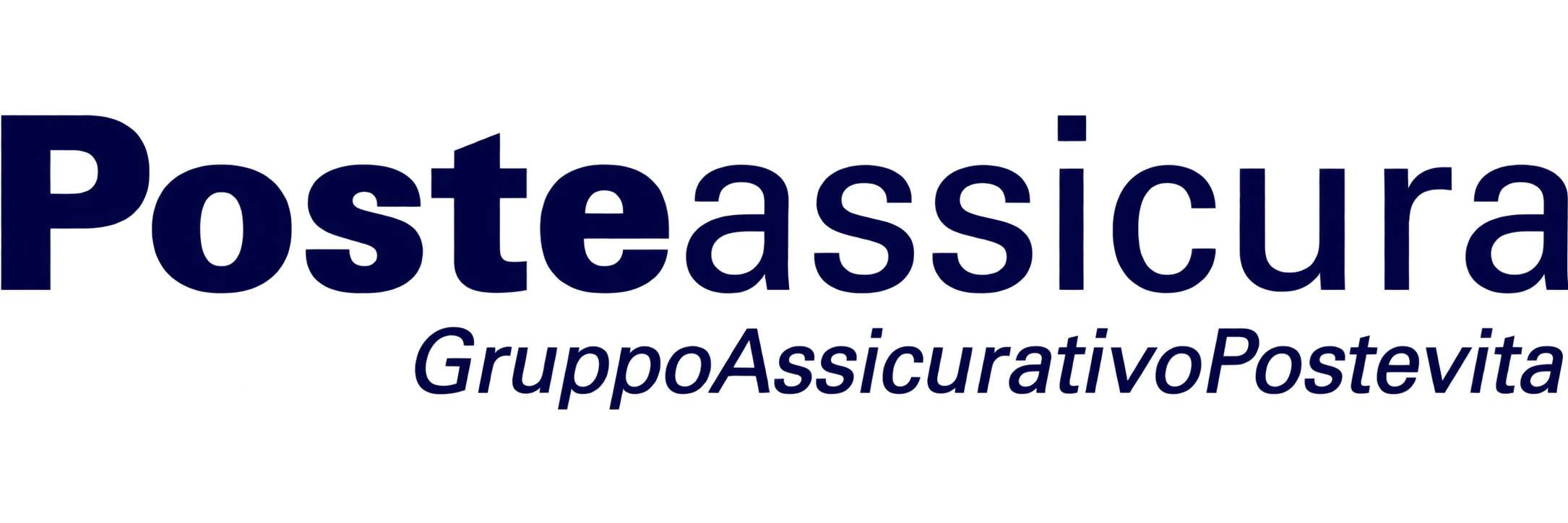 Logo Posteassicura blu navy su trasparenza